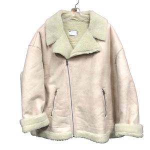 ASOS cream faux sherpa zippered jacket Large Tall